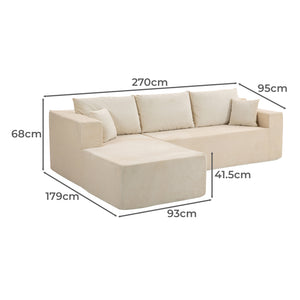 Elena L Shaped Modular Sectional Sofa With Left Chase